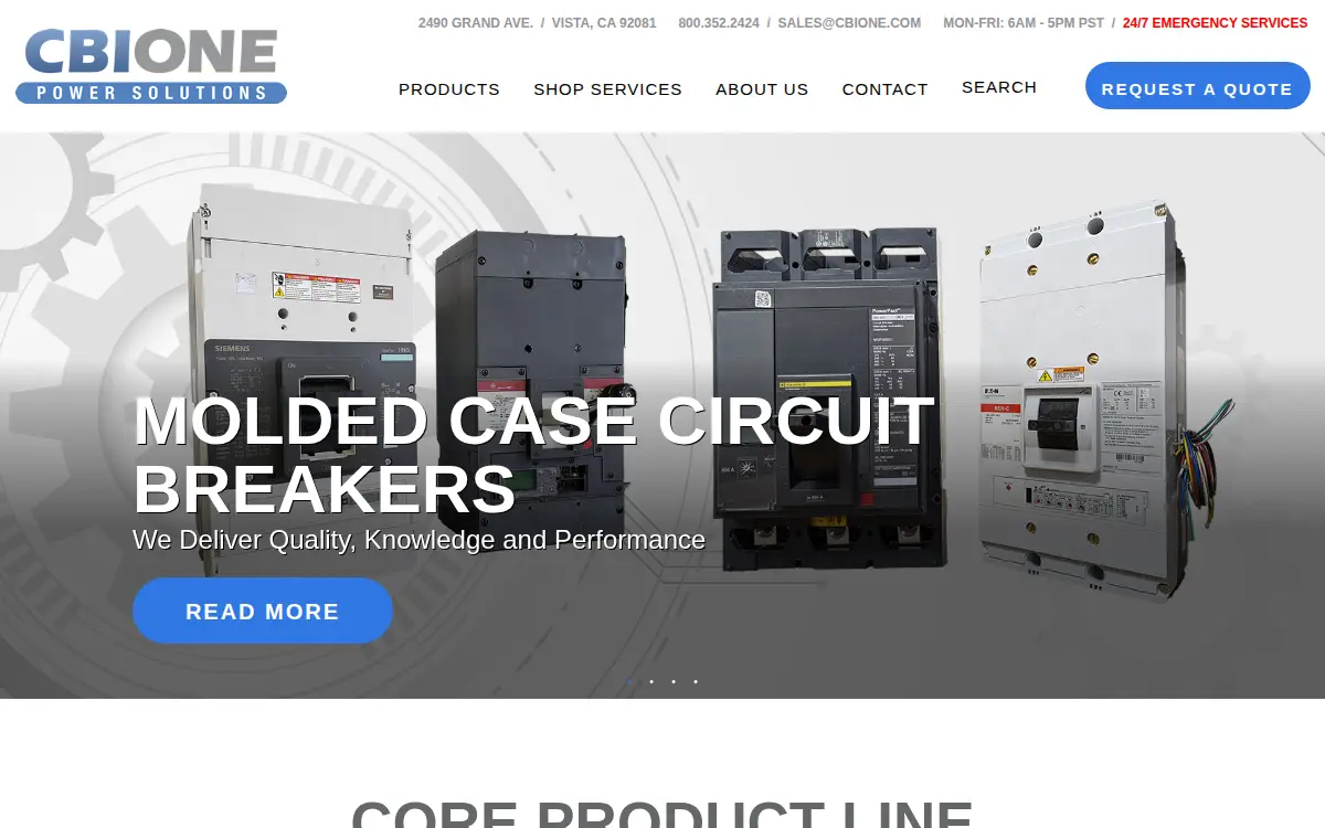 Homepage of California Breakers, INC