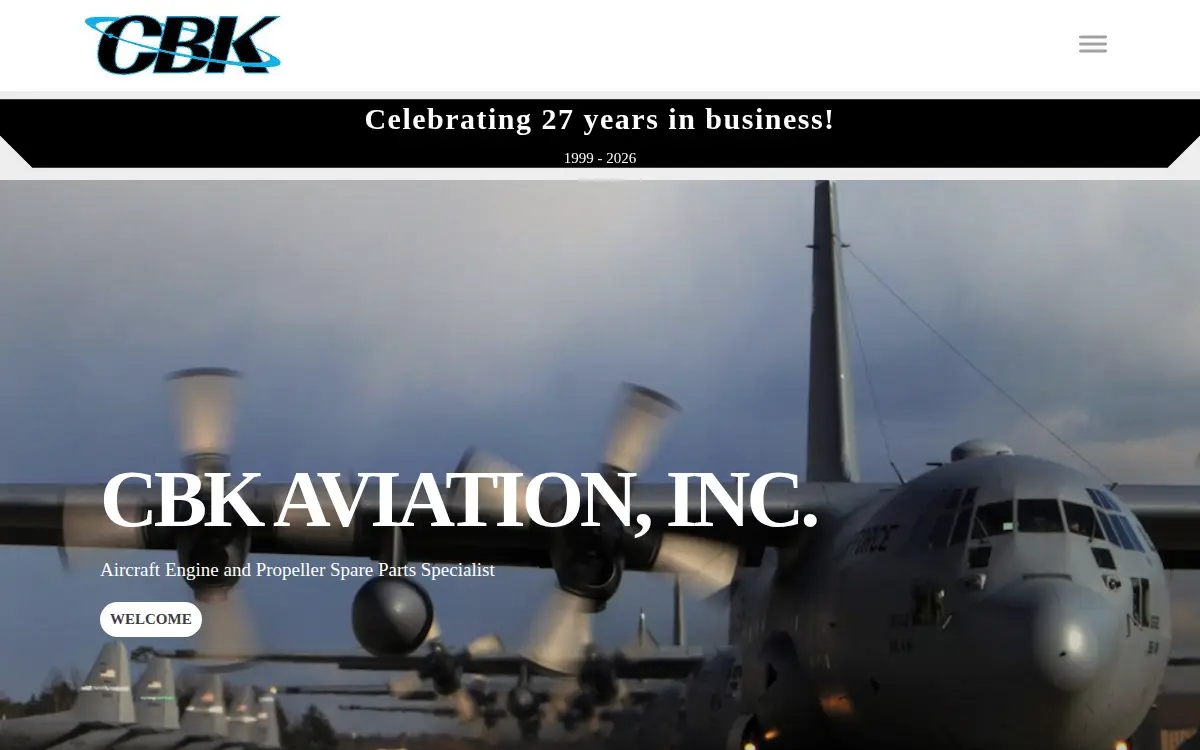 Homepage of Cbk Aviation, INC.
