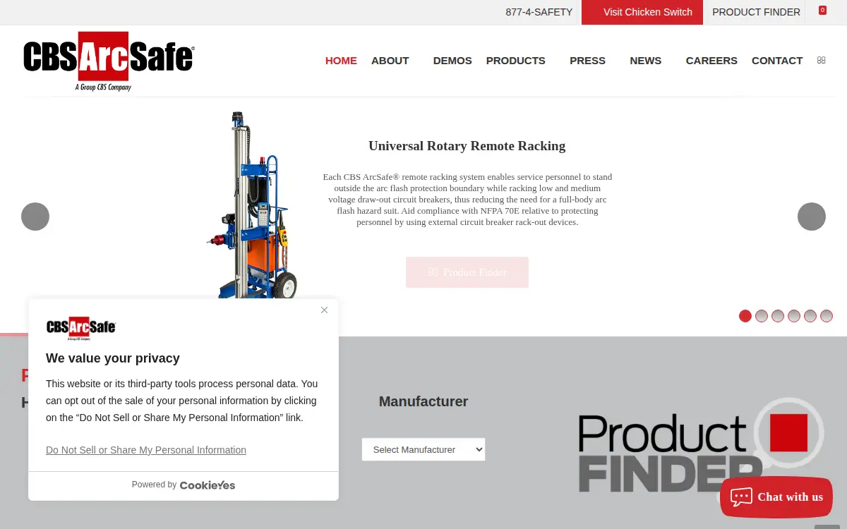 Homepage of Cbs Arcsafe, LLC