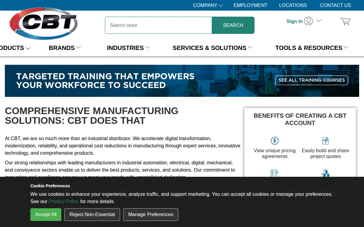 Homepage of The Belting Company of Cincinnati