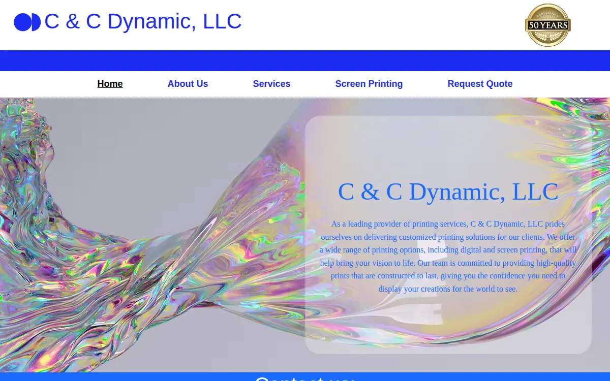 Homepage of C & C Dynamic, LLC