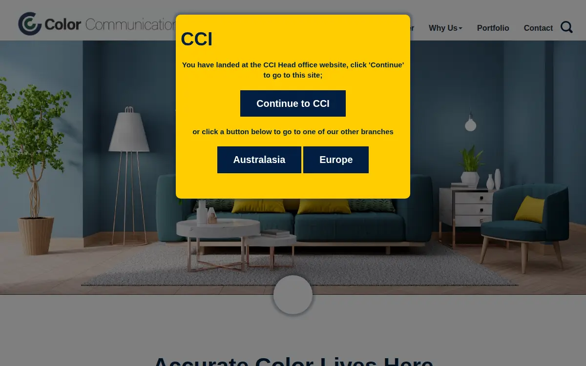 Homepage of Color Communications, LLC