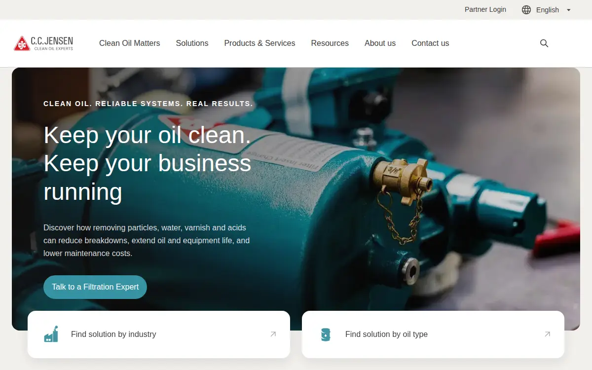 Homepage of C.c. Jensen, INC