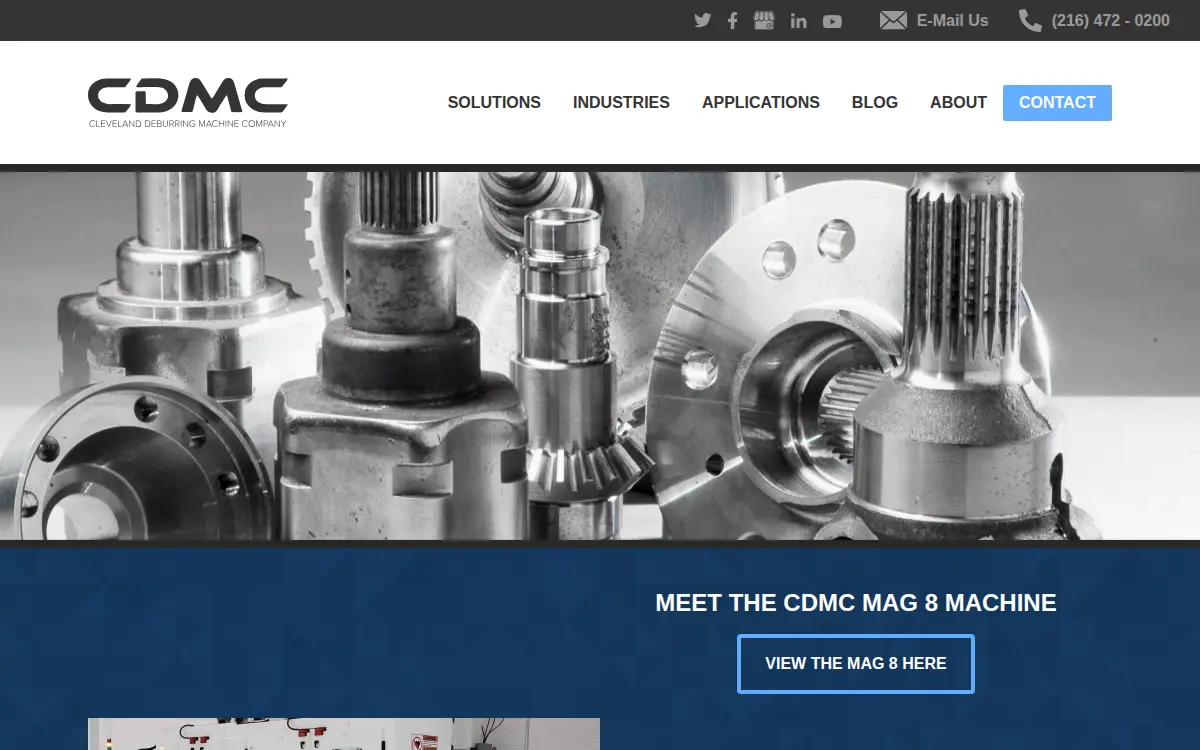 Homepage of The Cleveland Deburring Machine Co., LLC