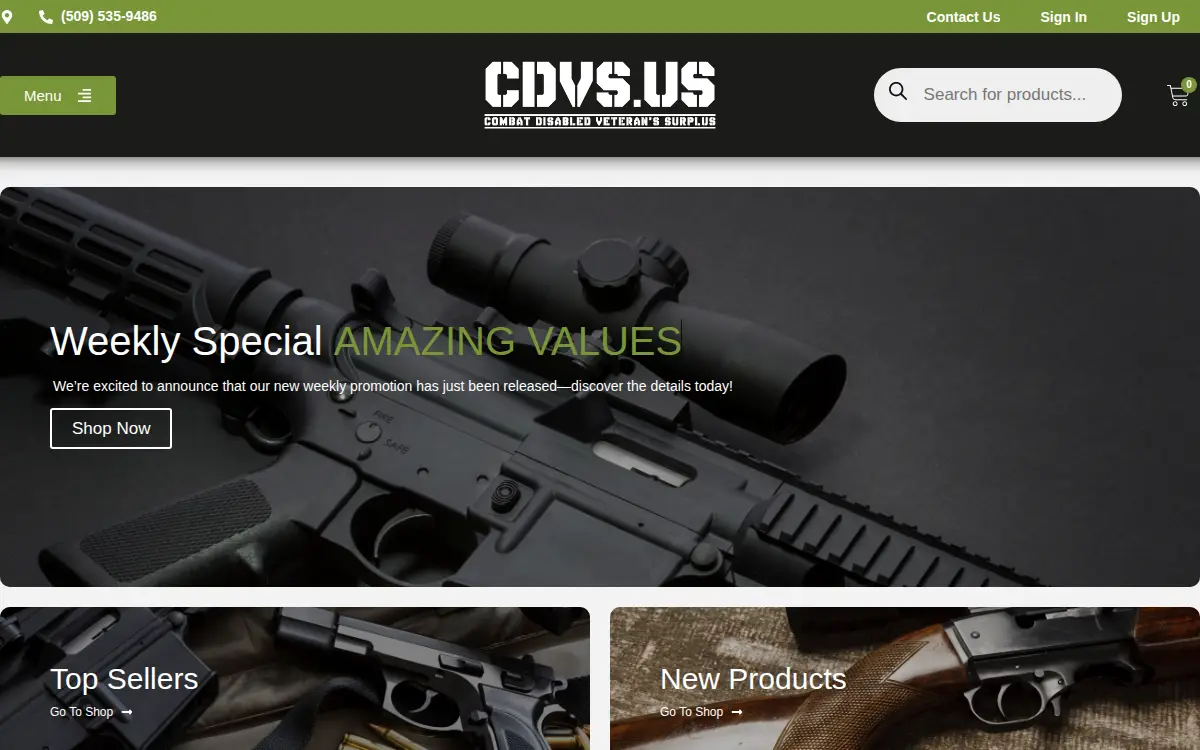 Homepage of Combat Disabled Veterans Surplus INC