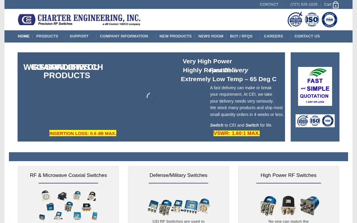 Homepage of Charter Engineering, INC.