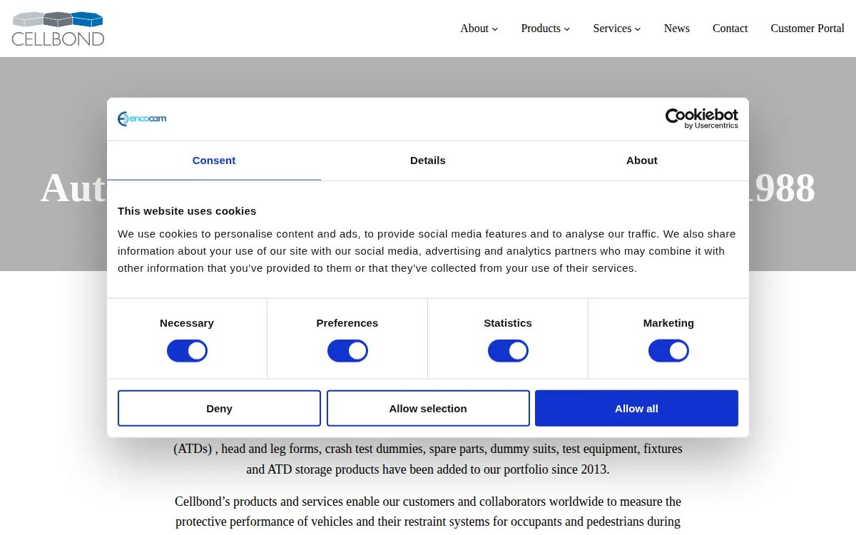 Homepage of Cellbond INC