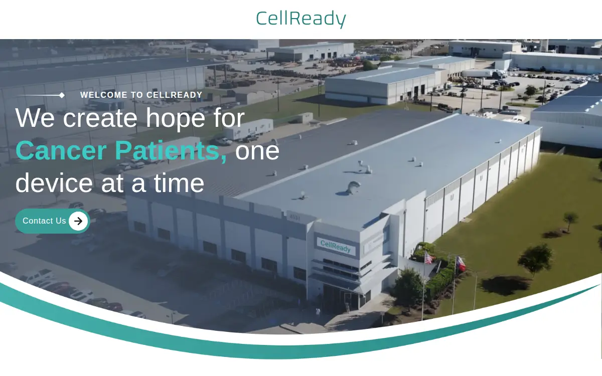 Homepage of Cell Ready, LLC