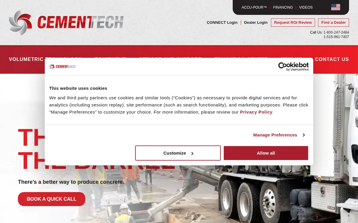 Homepage of Cemen Tech, INC.