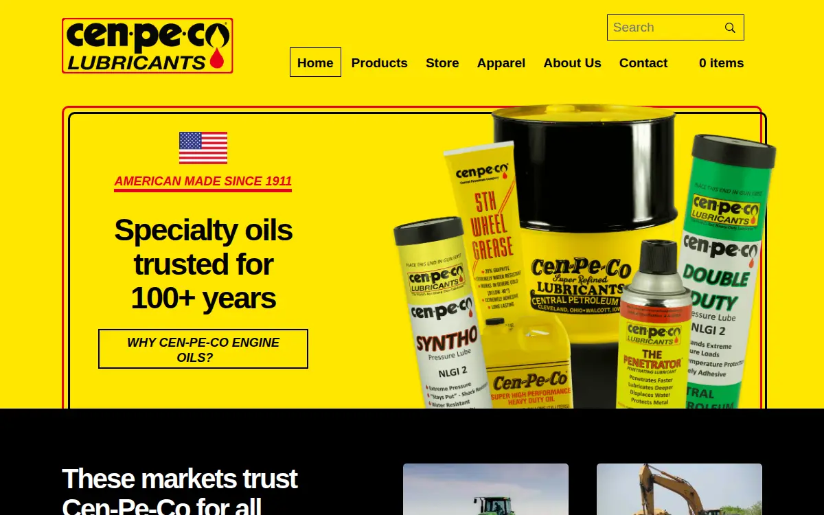 Homepage of Central Petroleum Company of Iowa