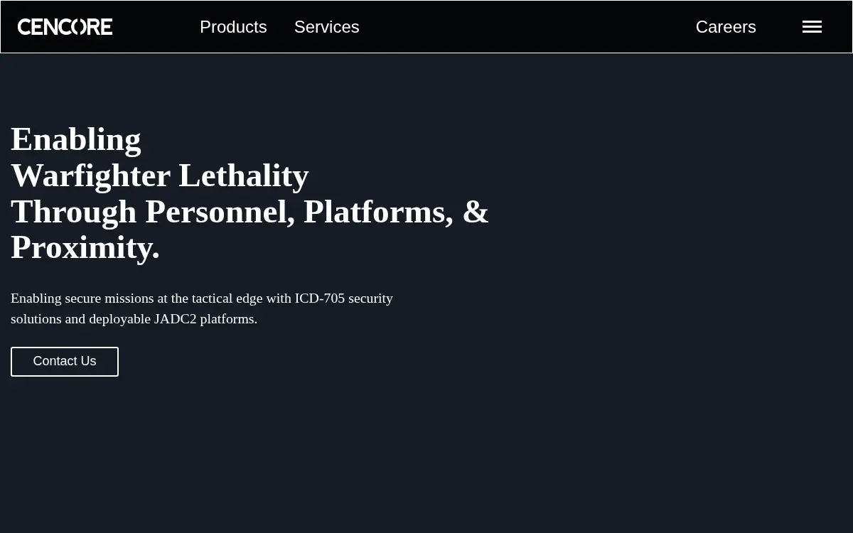 Homepage of Cencore LLC