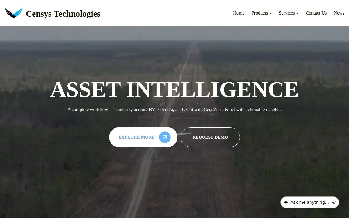 Homepage of Censys Technologies Corporation