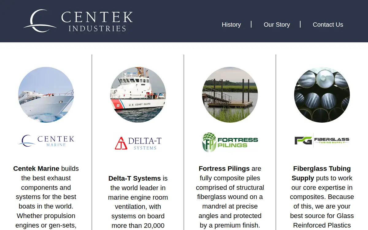 Homepage of Centek Industries, INC.