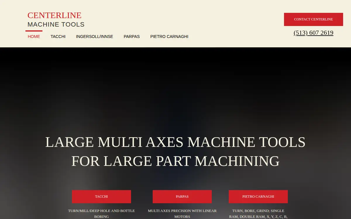 Homepage of Centerline Machine Tools, LLC