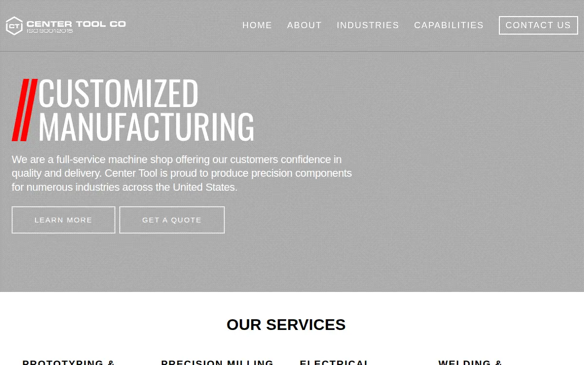 Homepage of Center Tool CO