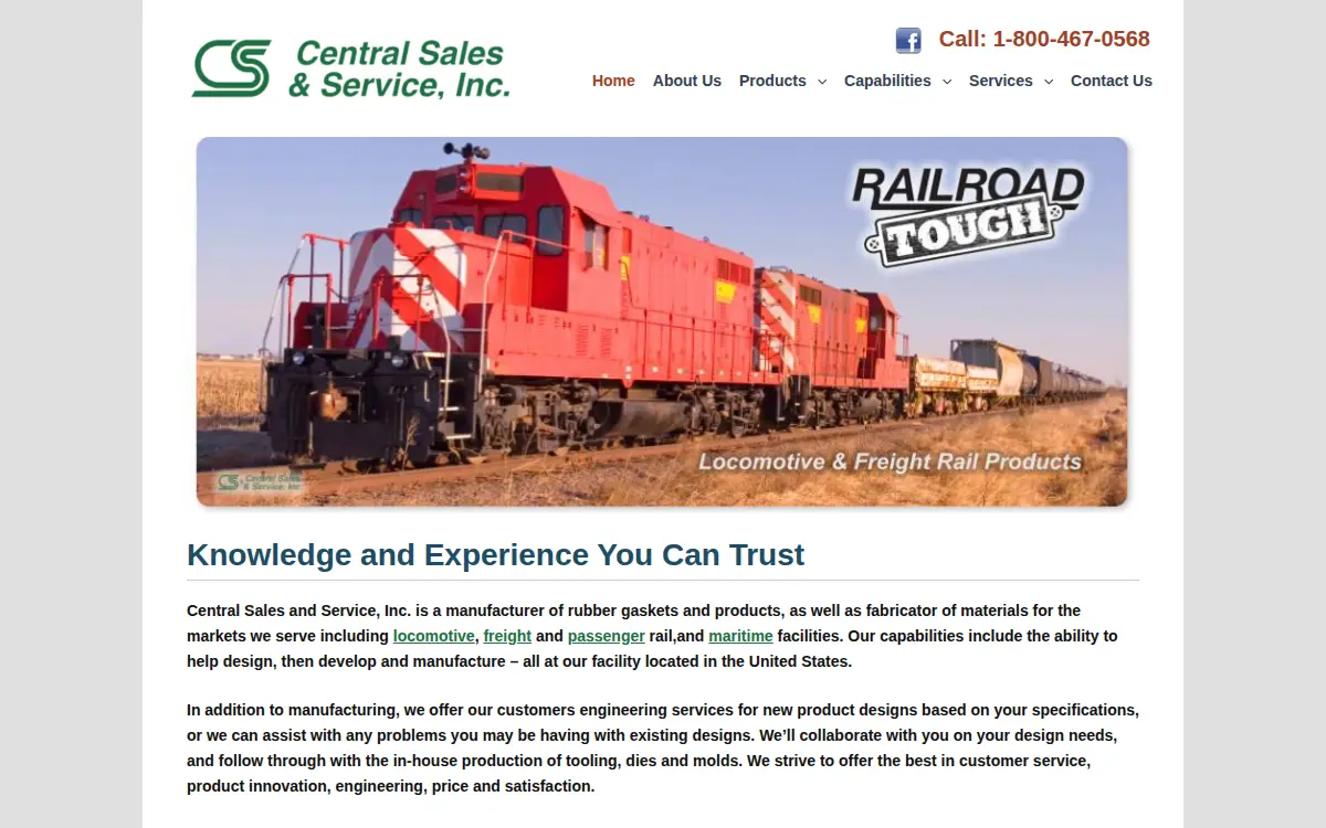 Homepage of Central Sales and Service, INC