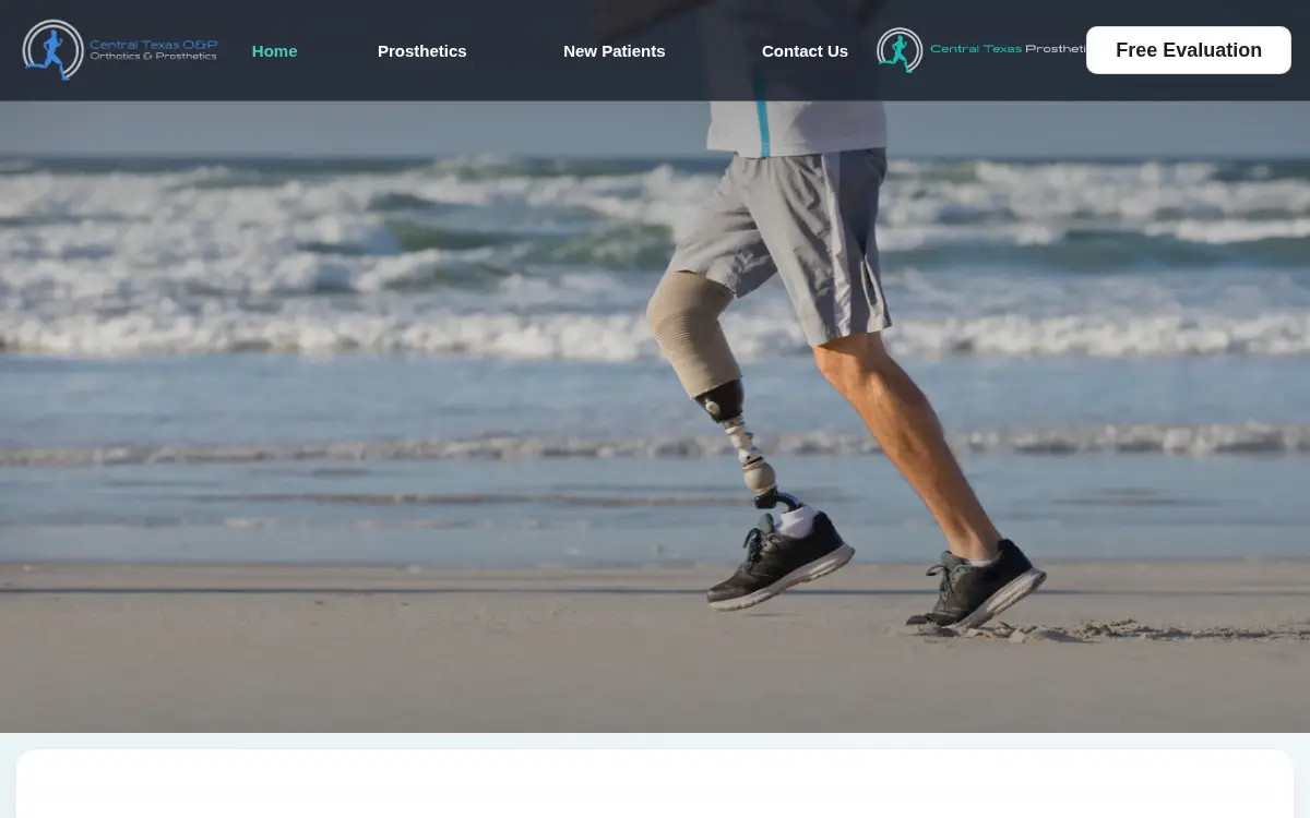 Homepage of Central Texas Prosthetics LLC