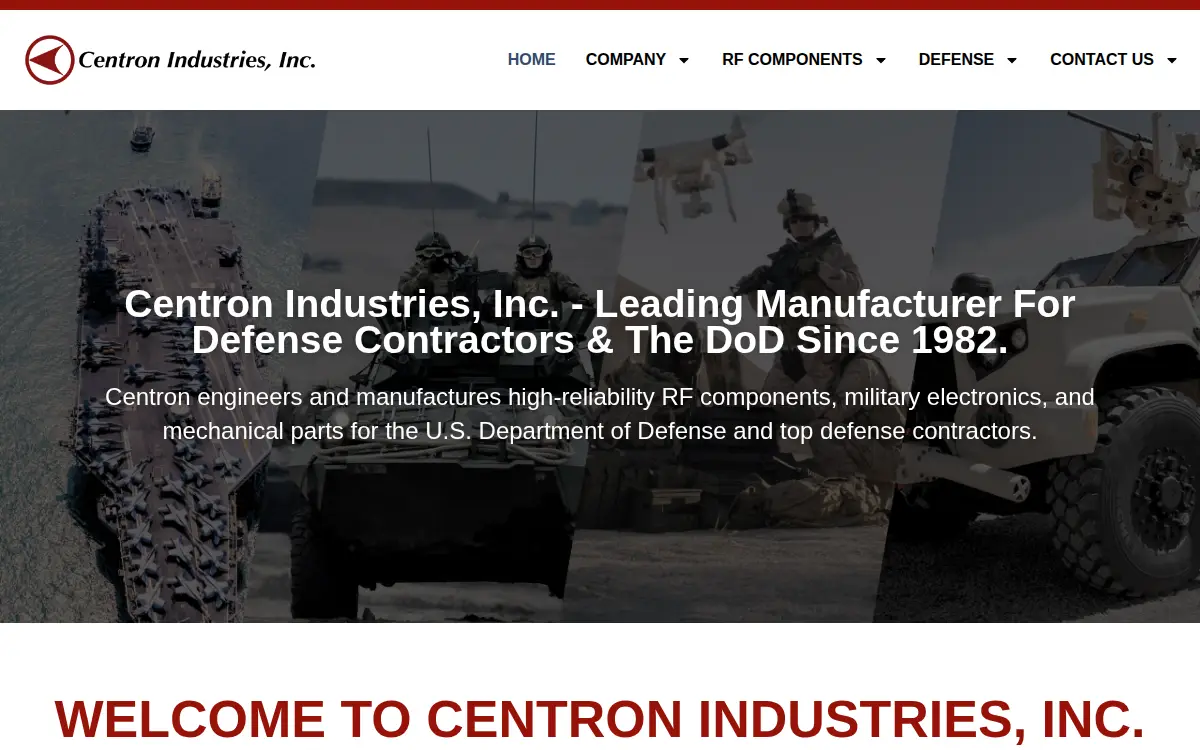 Homepage of Centron Industries INC