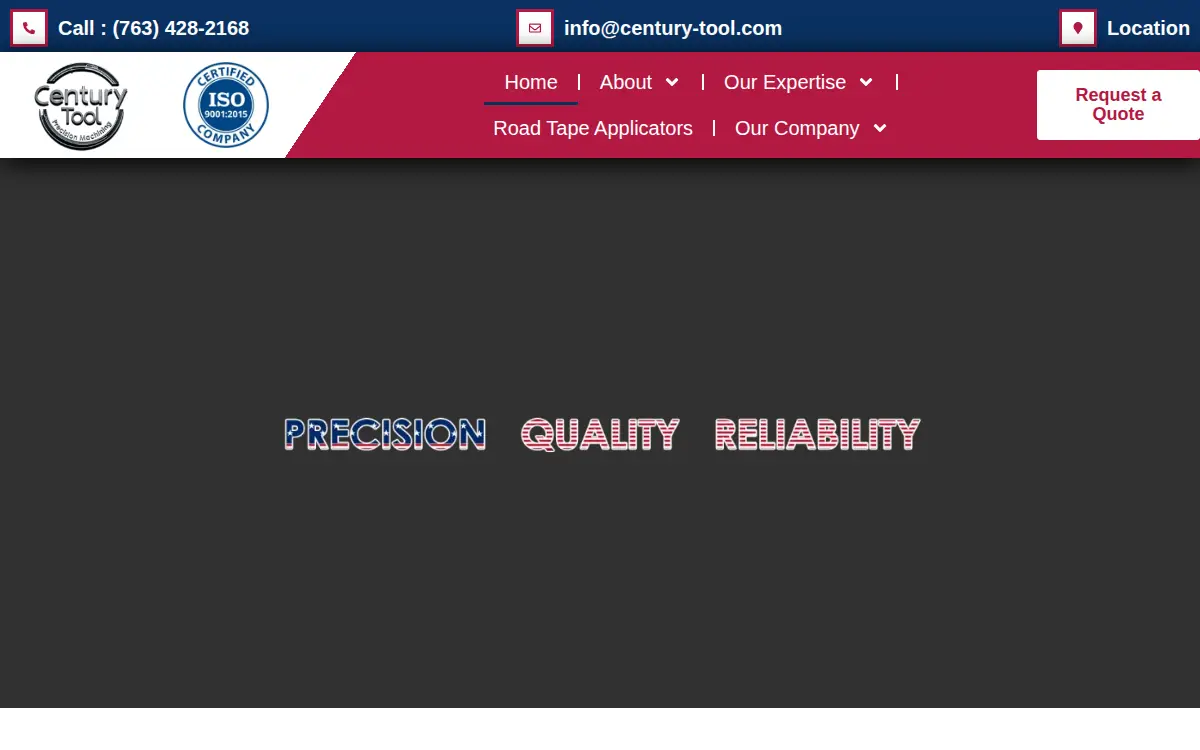 Homepage of Century Tool, INC.