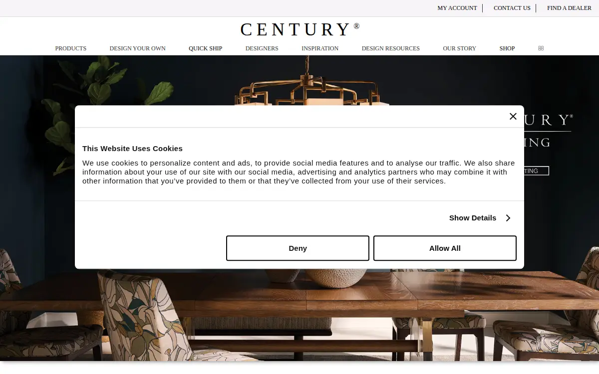 Homepage of Century Furniture, LLC