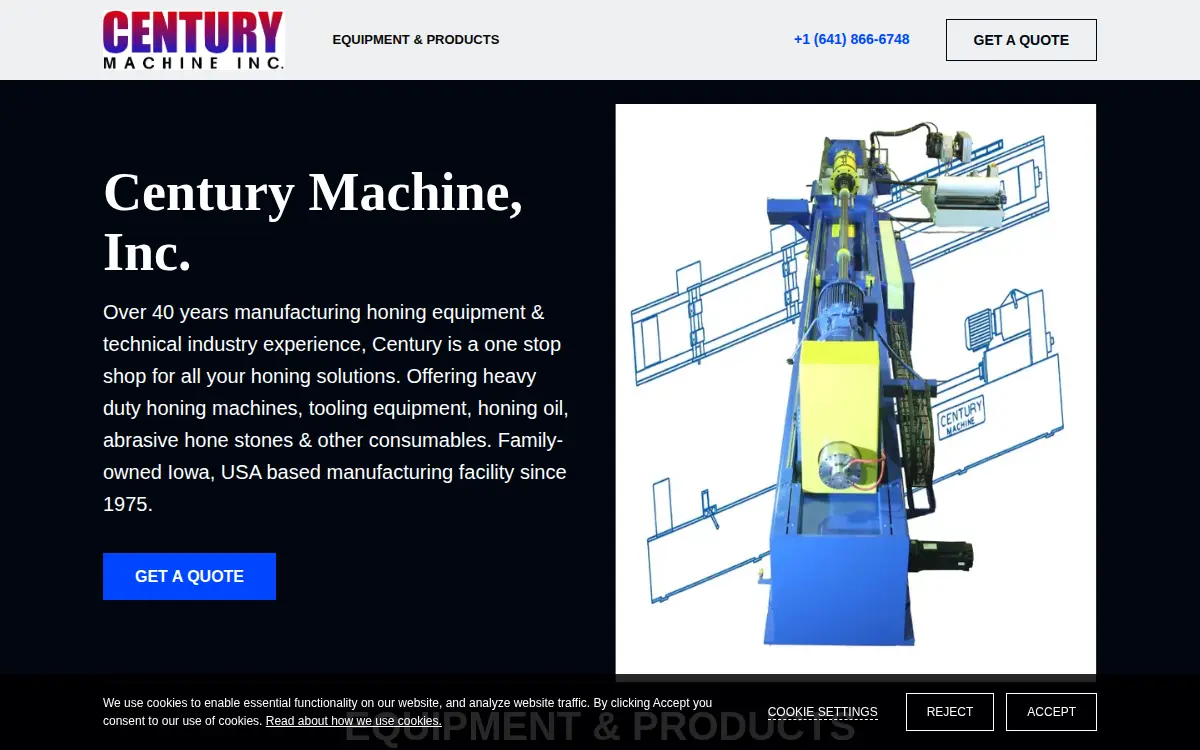 Homepage of Century Machine, INC.