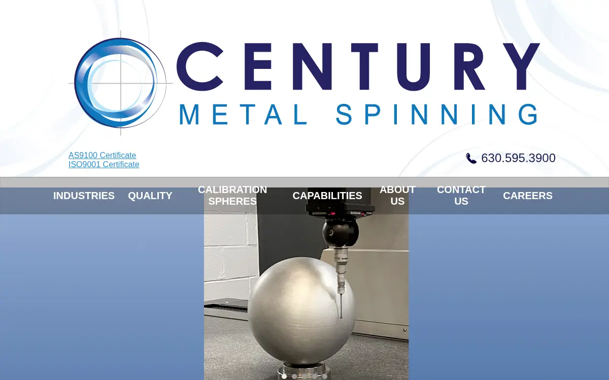 Homepage of Century Metal Spinning CO