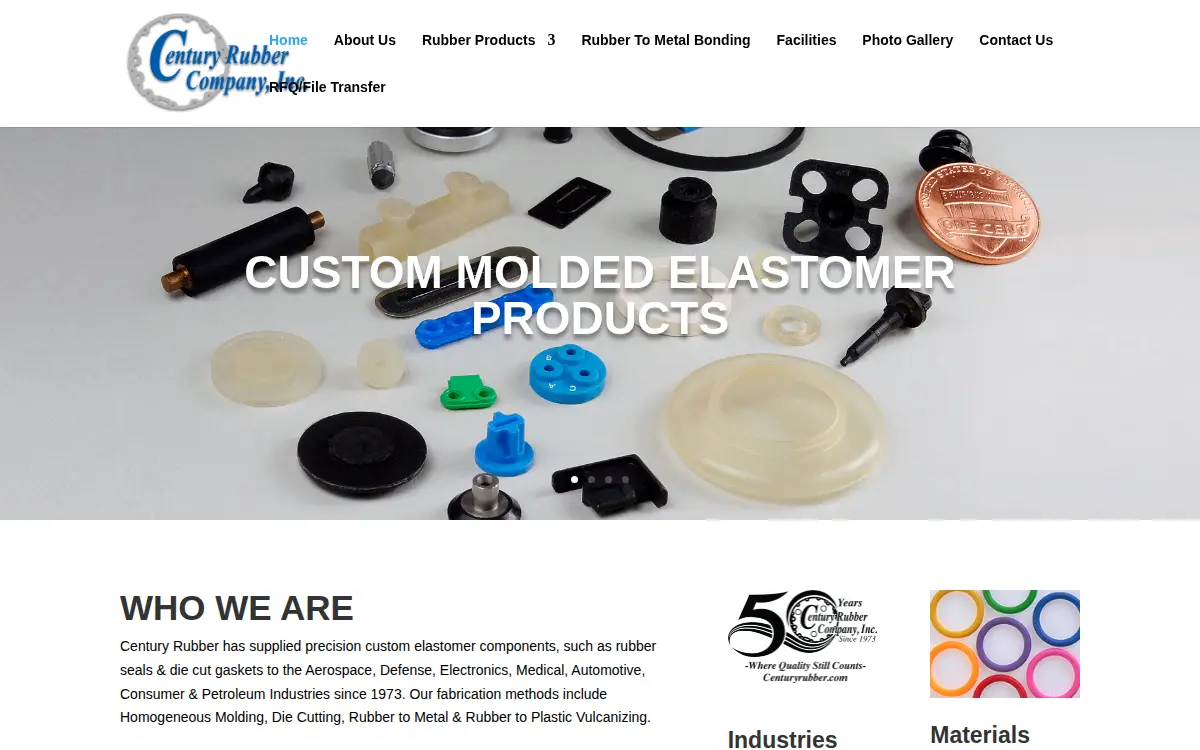 Homepage of Century Rubber Company, INC.