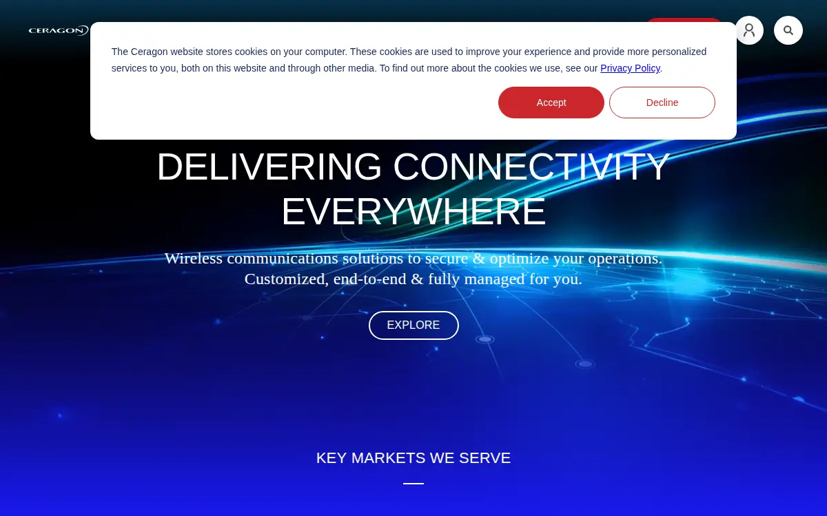 Homepage of Ceragon Networks, INC.