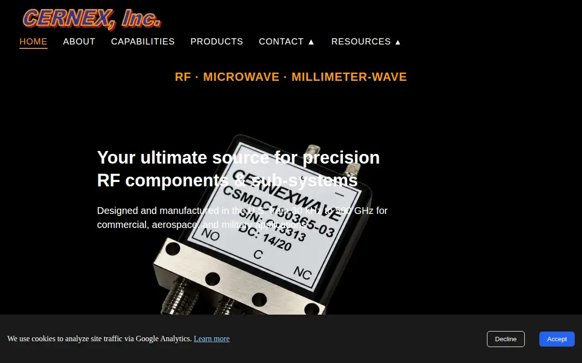 Homepage of Cernex INC.
