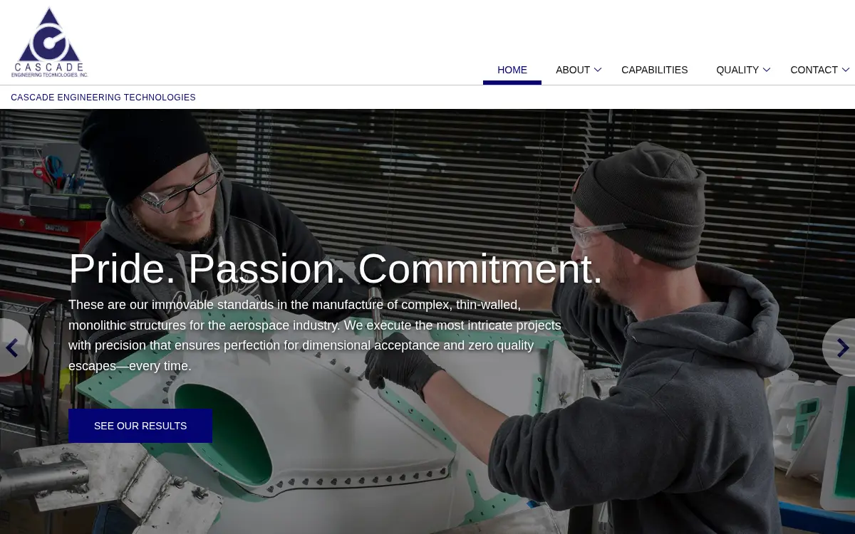 Homepage of Cascade Engineering Technologies, INC.