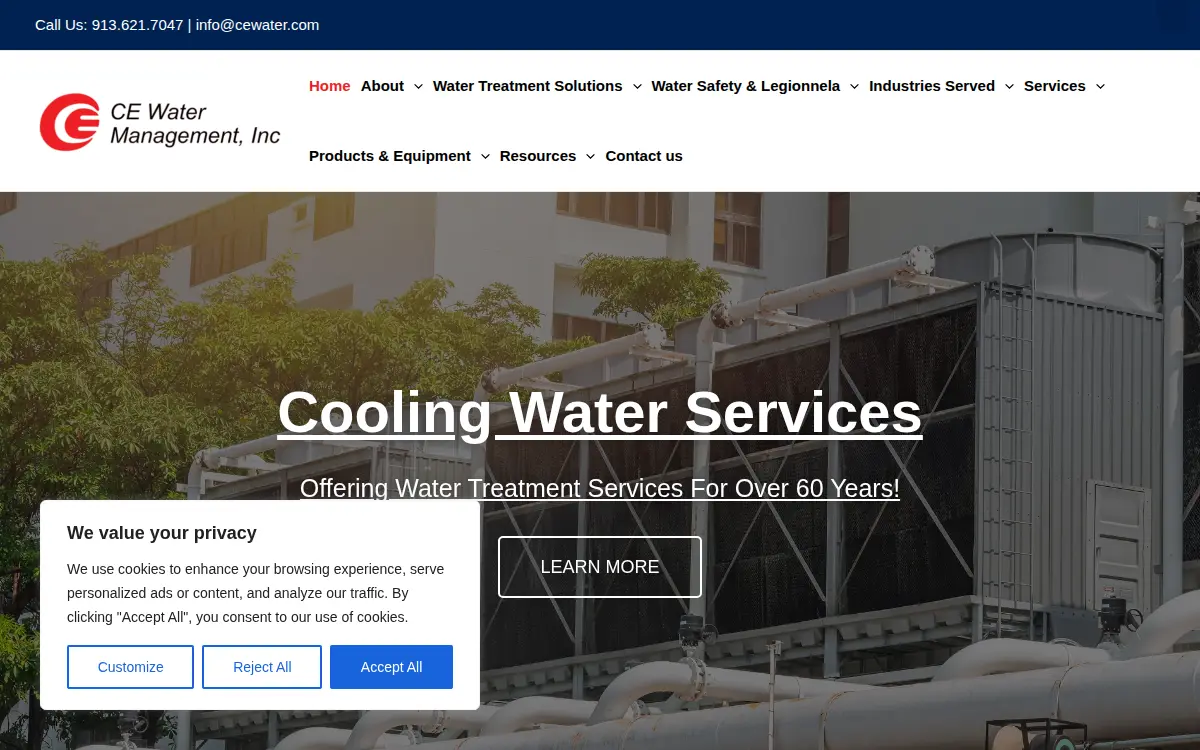 Homepage of Ce Water Management INC