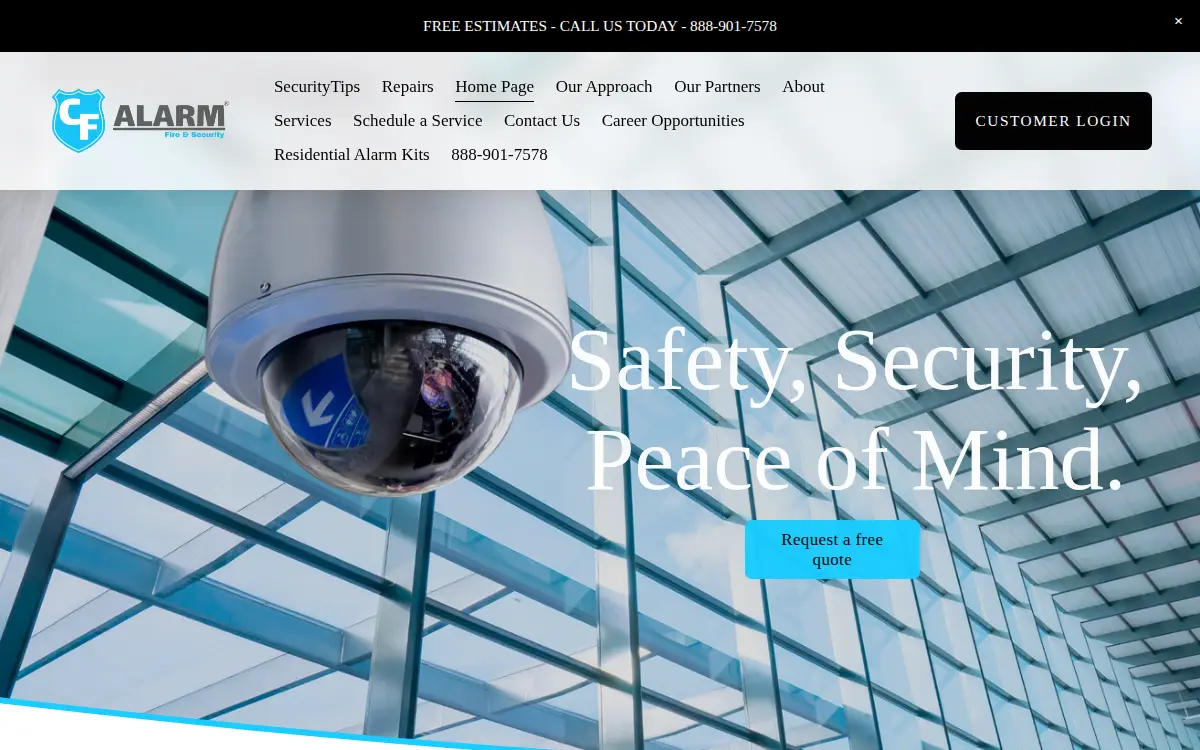 Homepage of C.f. Alarm Industry, INC.