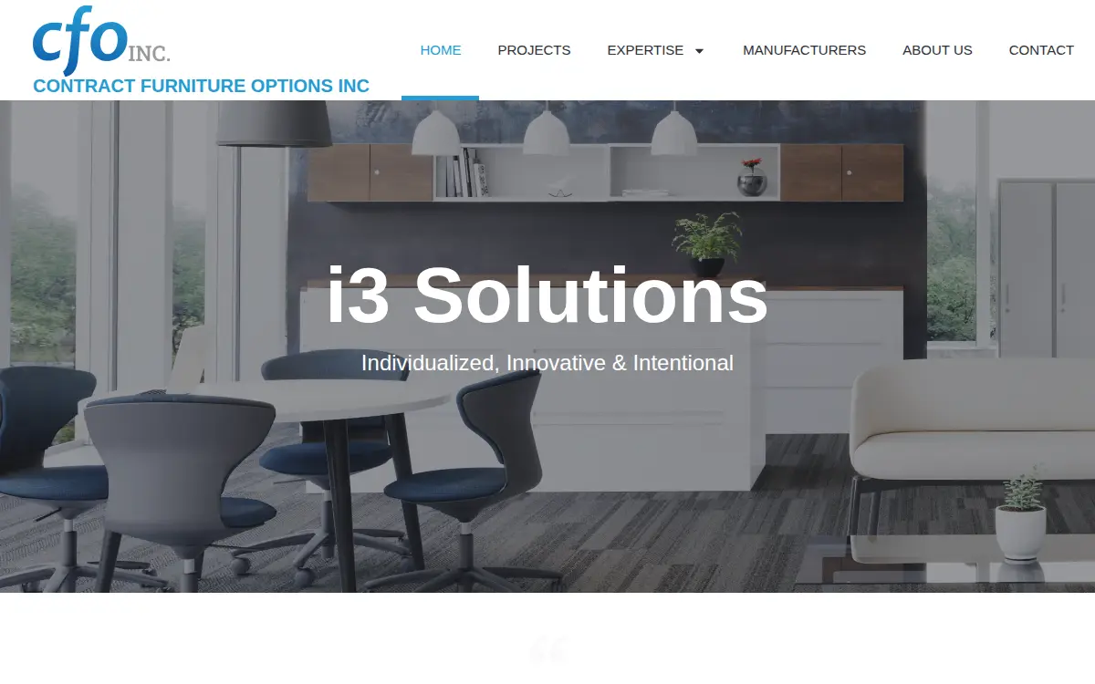 Homepage of Contract Furniture Options, INC.
