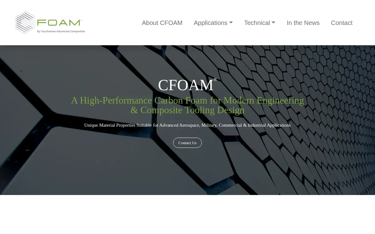 Homepage of Cfoam LLC