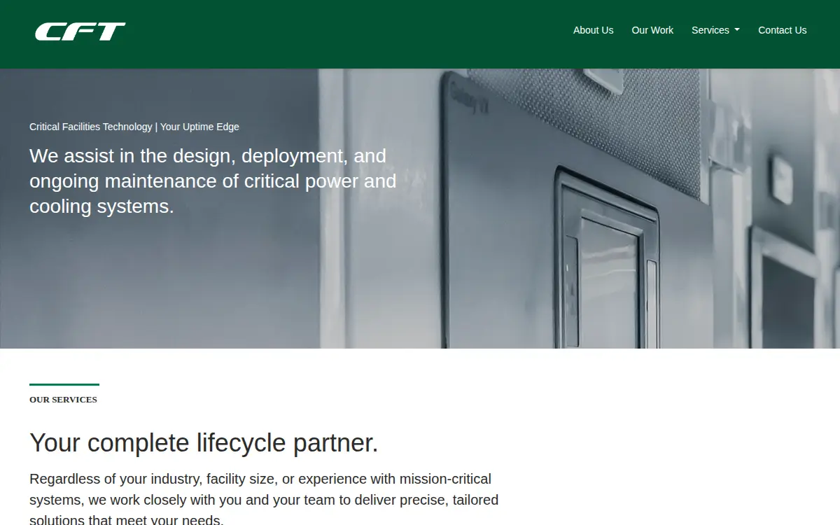 Homepage of Critical Facilities Technology, LLC