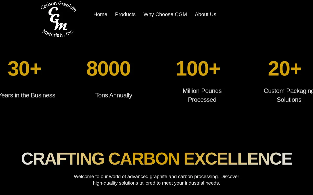 Homepage of Carbon Graphite Materials, INC