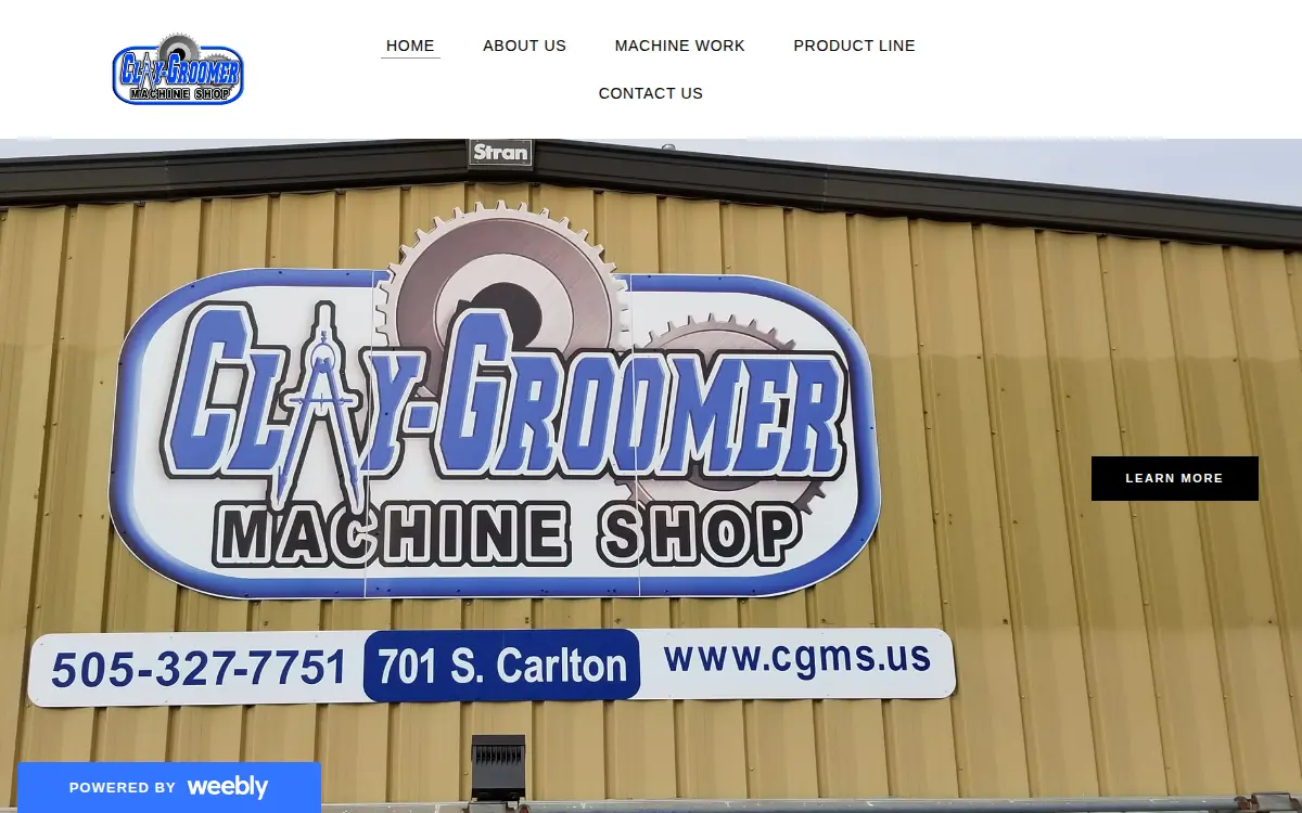 Homepage of Clay-groomer Machine Shop, INC