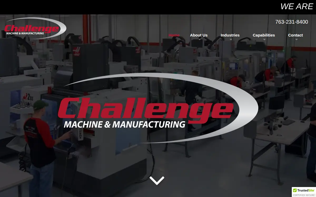 Homepage of Challenge Machine and Manufacturing