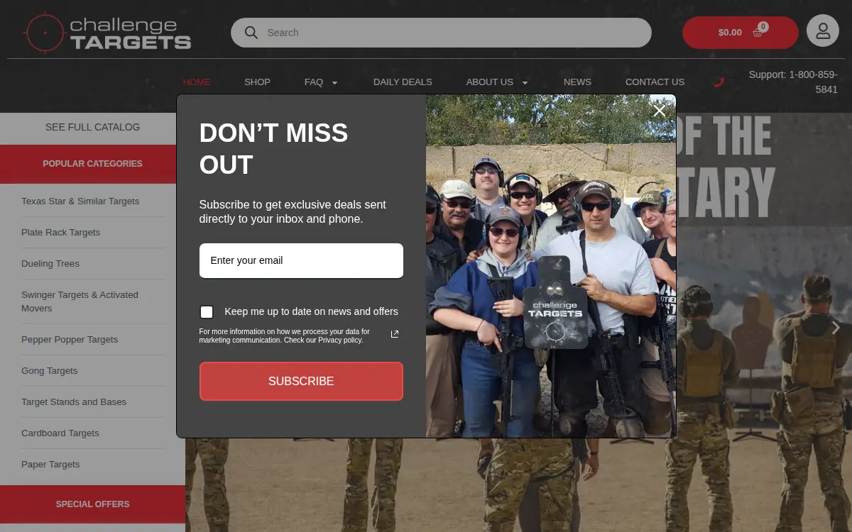 Homepage of Challenge Targets LLC