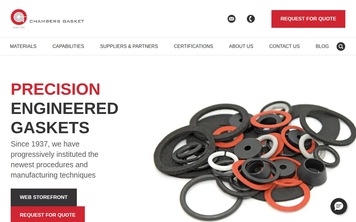 Homepage of Chambers Gasket & Manufacturing CO