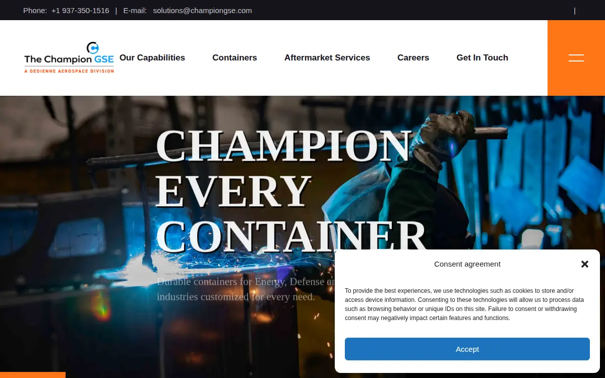 Homepage of The Champion Company