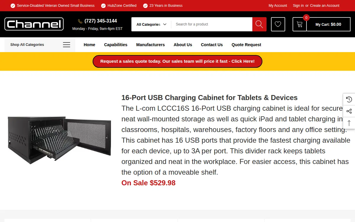 Homepage of Channel Comp, LLC