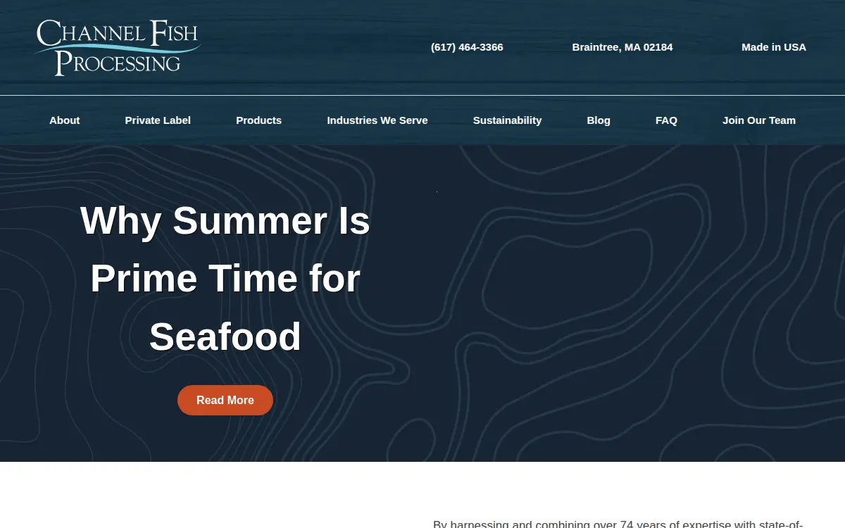Homepage of Channel Fish Processing Co., INC.