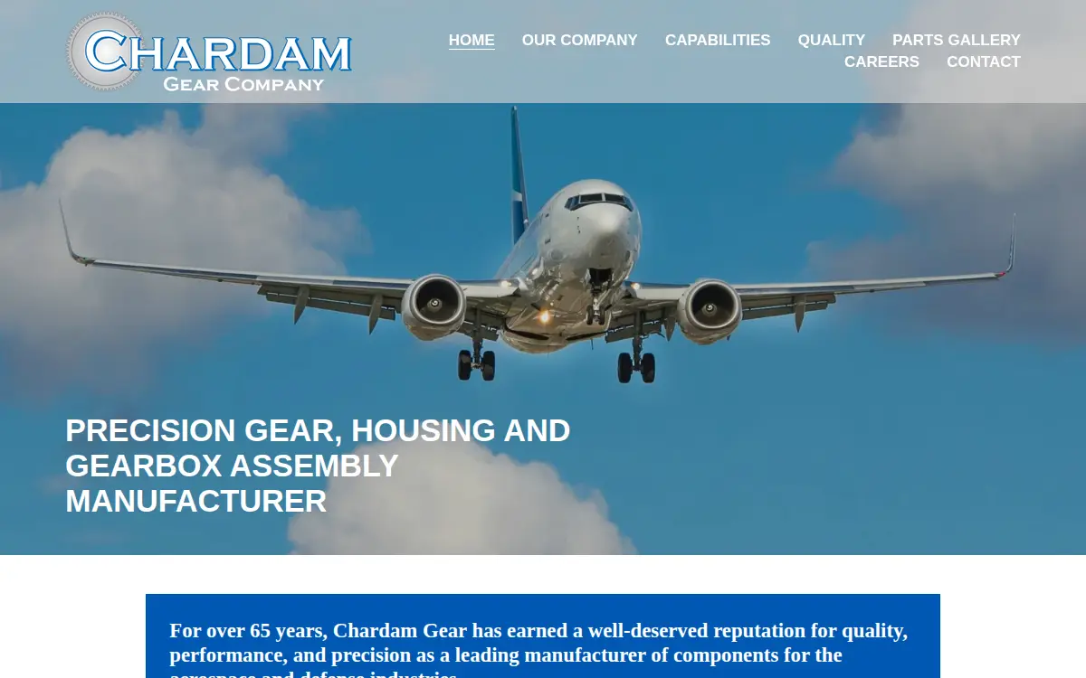 Homepage of Chardam Gear Company, INC.