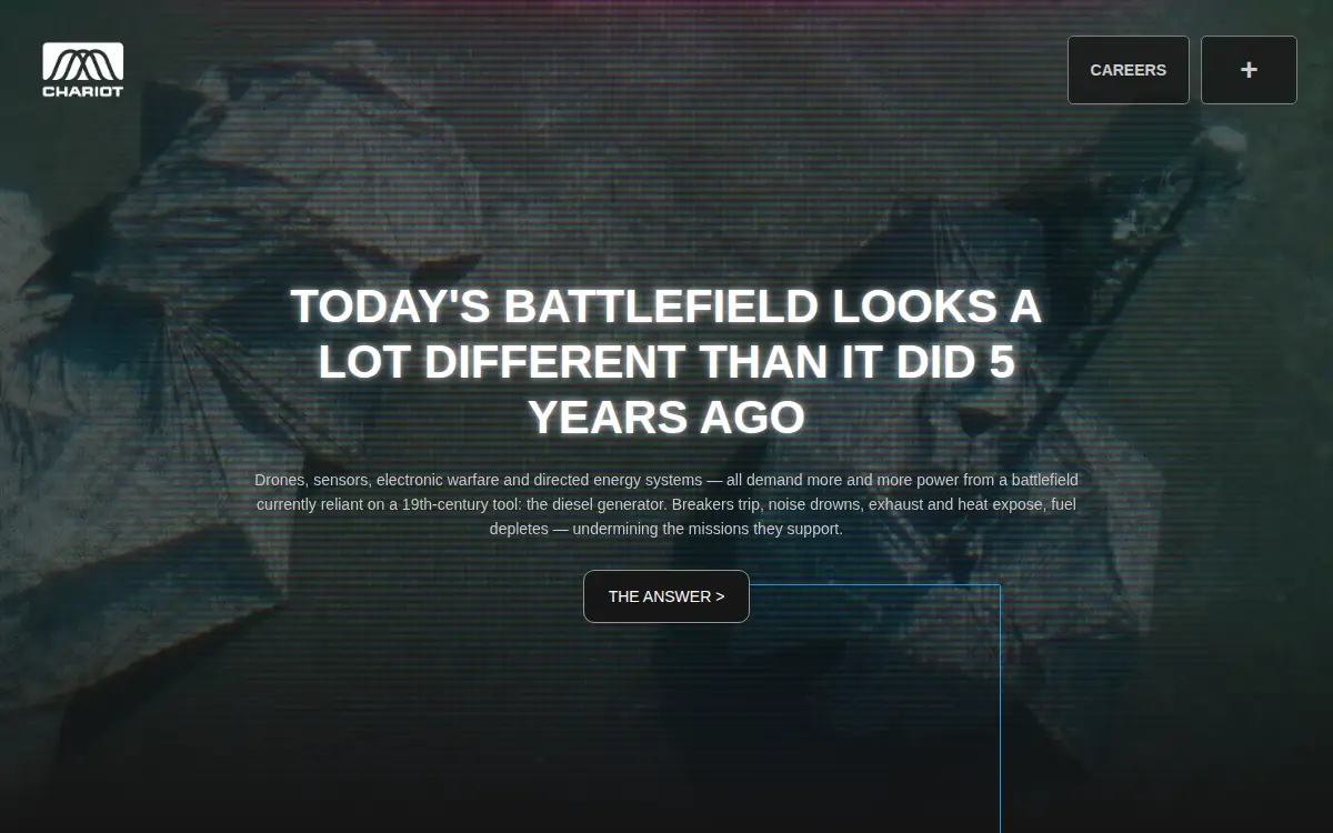 Homepage of Chariot Defense, INC.