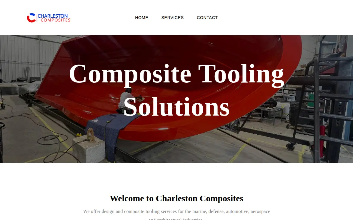 Homepage of Charleston Composites, INC