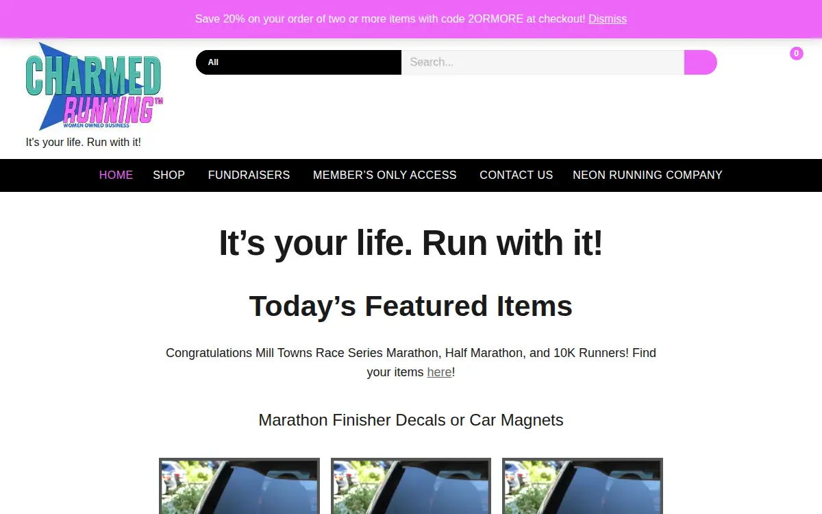 Homepage of Neon Running Company, LLC