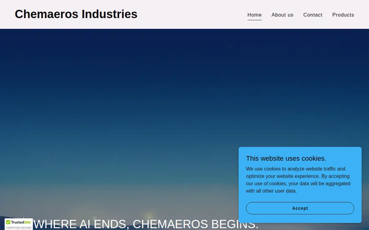 Homepage of Chemaeros Industries LLC