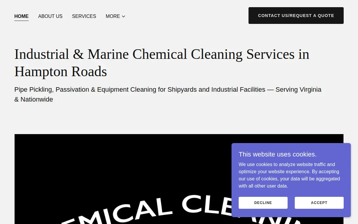 Homepage of Chemical Cleaning Specialists INC.