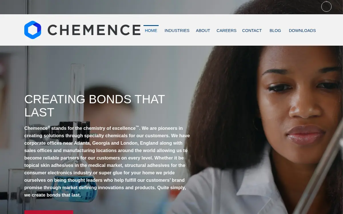 Homepage of Chemence Medical, INC.
